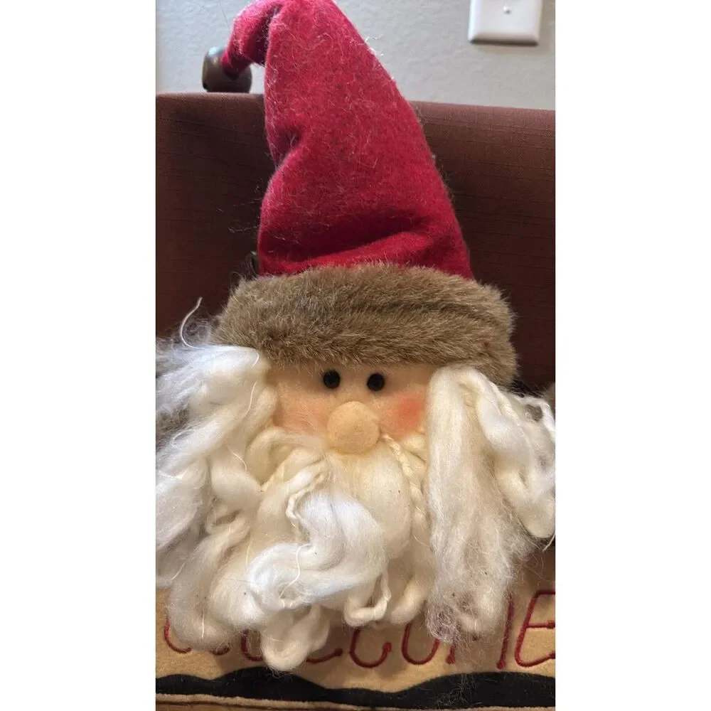 Hanging Santa Claus Face Welcome Door Sign